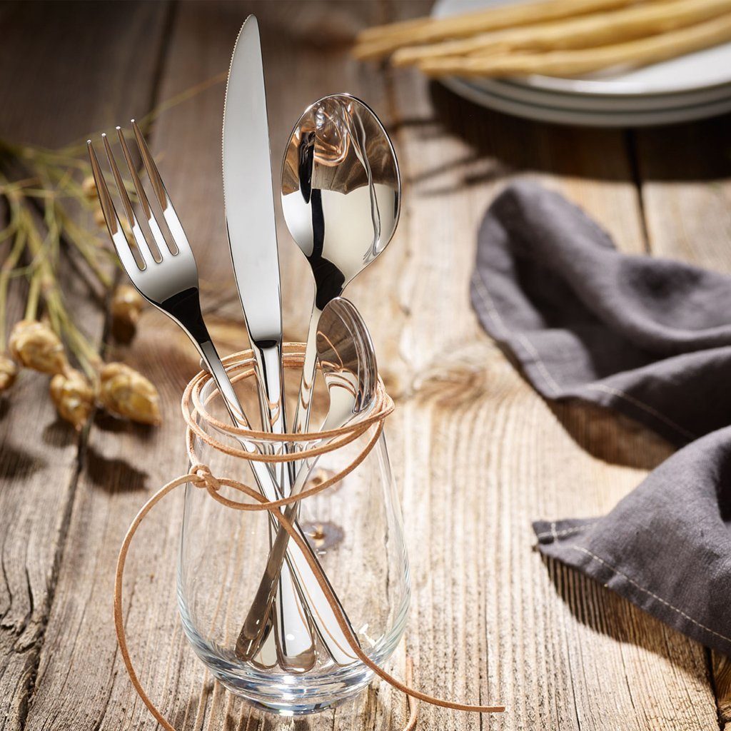 like. by Villeroy & Boch Besteck-Set Essential Besteckset 24-teilig (24-tlg), 6 Personen, Edelstahl, Edelstahl, 24 Stck, spülmaschinenfest, Made in Germany