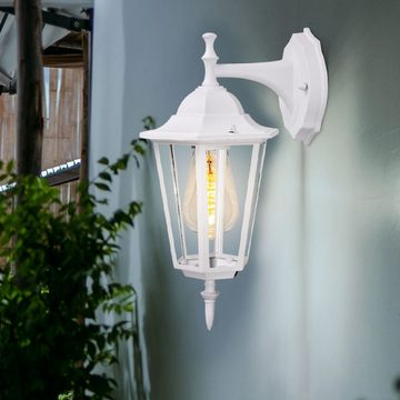 V-TAC Außen-Wandleuchte, Leuchtmittel nicht inklusive, Wandleuchte Wandlampe Außen Leuchte Gartenlampe IP44 Glas Weiß