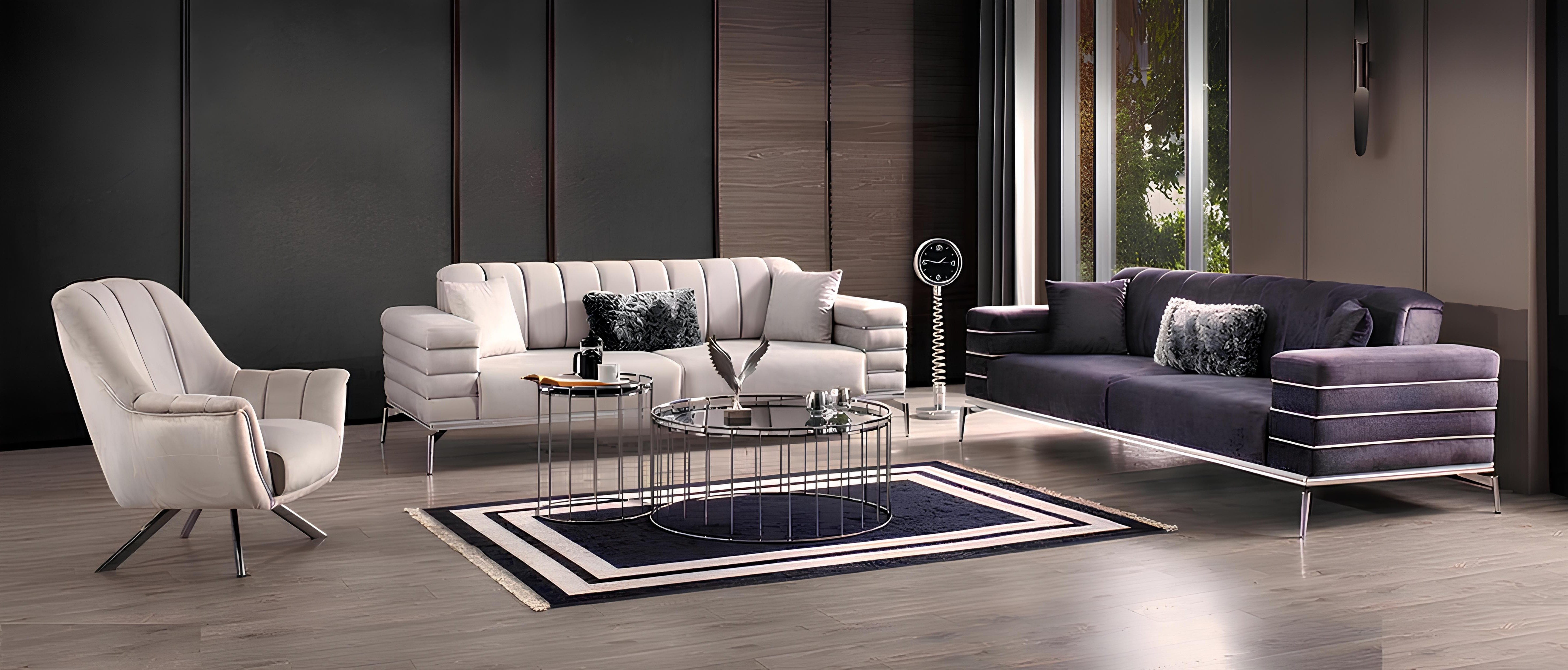 Xlmoebel Polstergarnitur Design Sofagarnitur 3-3-1 Modernes Couch Set aus Polsterstoffen, (Sofagarnitur, 3-tlg., 3-3-1 Sofagarnitur), Made in Europa