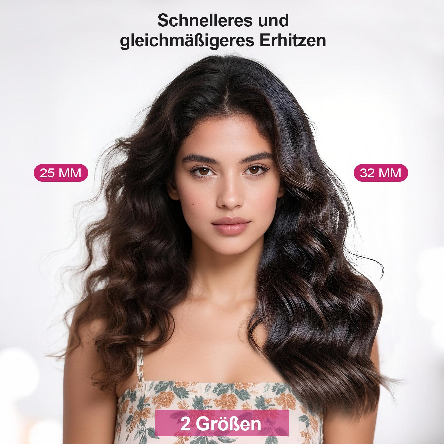 JVJH Lockenstab 2 in 1 Lockenstab Set mit 25mm Lockenstab/32mm Lockenbürste günstig online kaufen