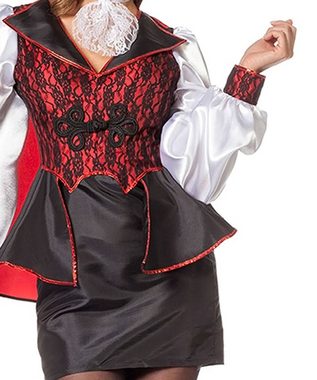 Karneval-Klamotten Vampir-Kostüm Damen Vampirkleid Figurbetontes Kleid Gothic, Sexy Vampir Kleid in schwarz rot Frauenkostüm Halloween