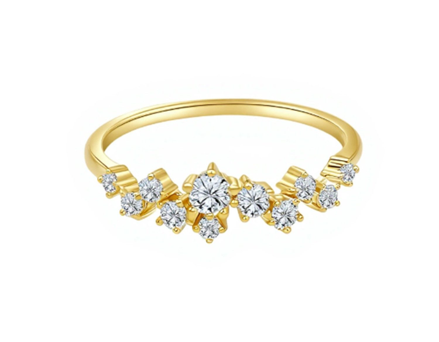 Jumpeak Diamantring 14K Gold,imLabor gezüchteter Diamant,Verlobungsring als Geschenk, D/E VVS/VS 3EX,Verlobungsring,Damenring,Hochzeitsgeschenk