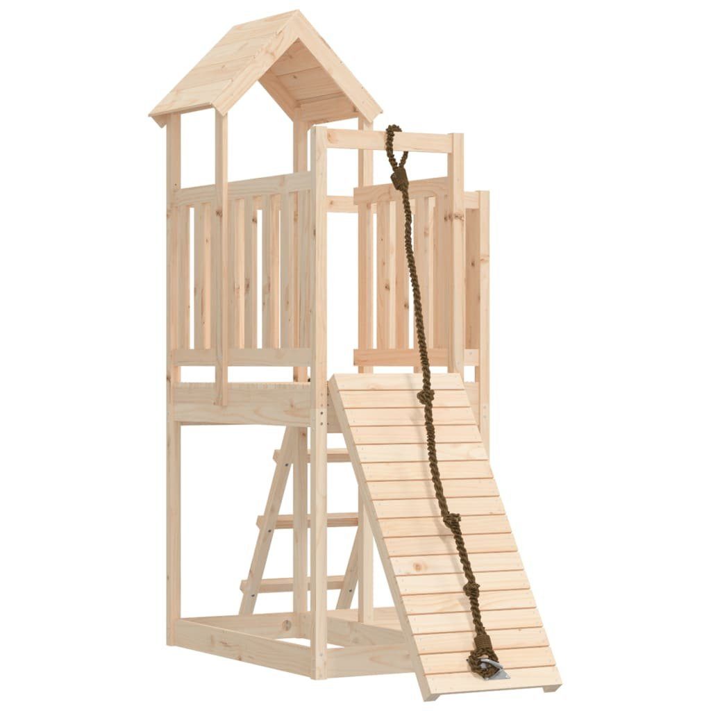 vidaXL Spielhaus Massivholz Kiefer Spielturm mit Kletterwand