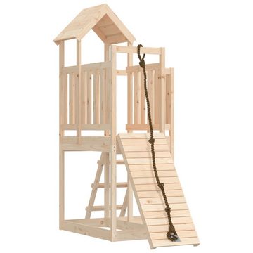 vidaXL Spielhaus Spielturm mit Kletterwand Massivholz Kiefer