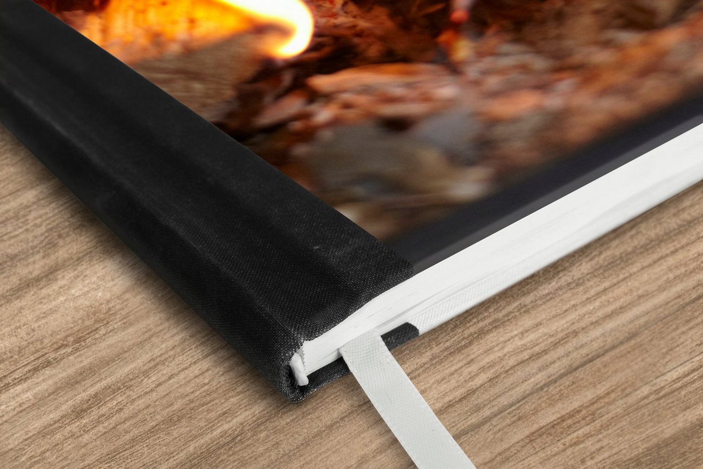 Thumbnail - MuchoWow Notizbuch Ein Kamin mit Feuer, Notebook, Notizblock a5, Tagebuch, Journal Liniert