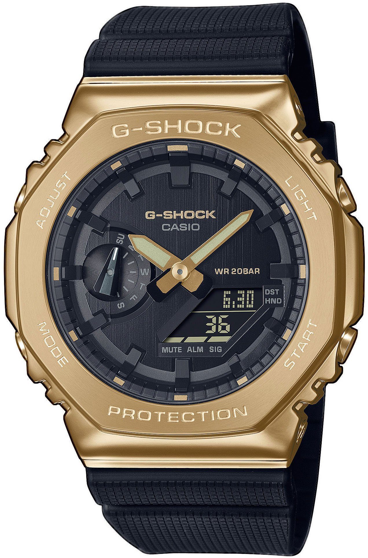 CASIO G-SHOCK Chronograph GM-2100G-1A9ER, Quarzuhr, Armbanduhr, Herrenuhr, digital, bis 20 bar wasserdicht