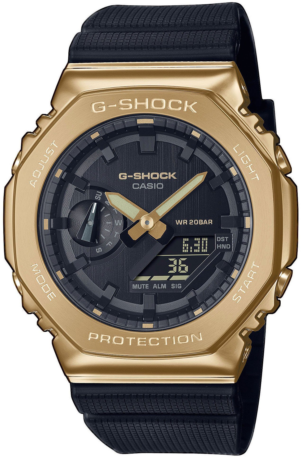 CASIO G-SHOCK Chronograph GM-2100G-1A9ER, Quarzuhr,Armbanduhr,Herrenuhr,digital, bis 20 bar wasserd.Resinarmband