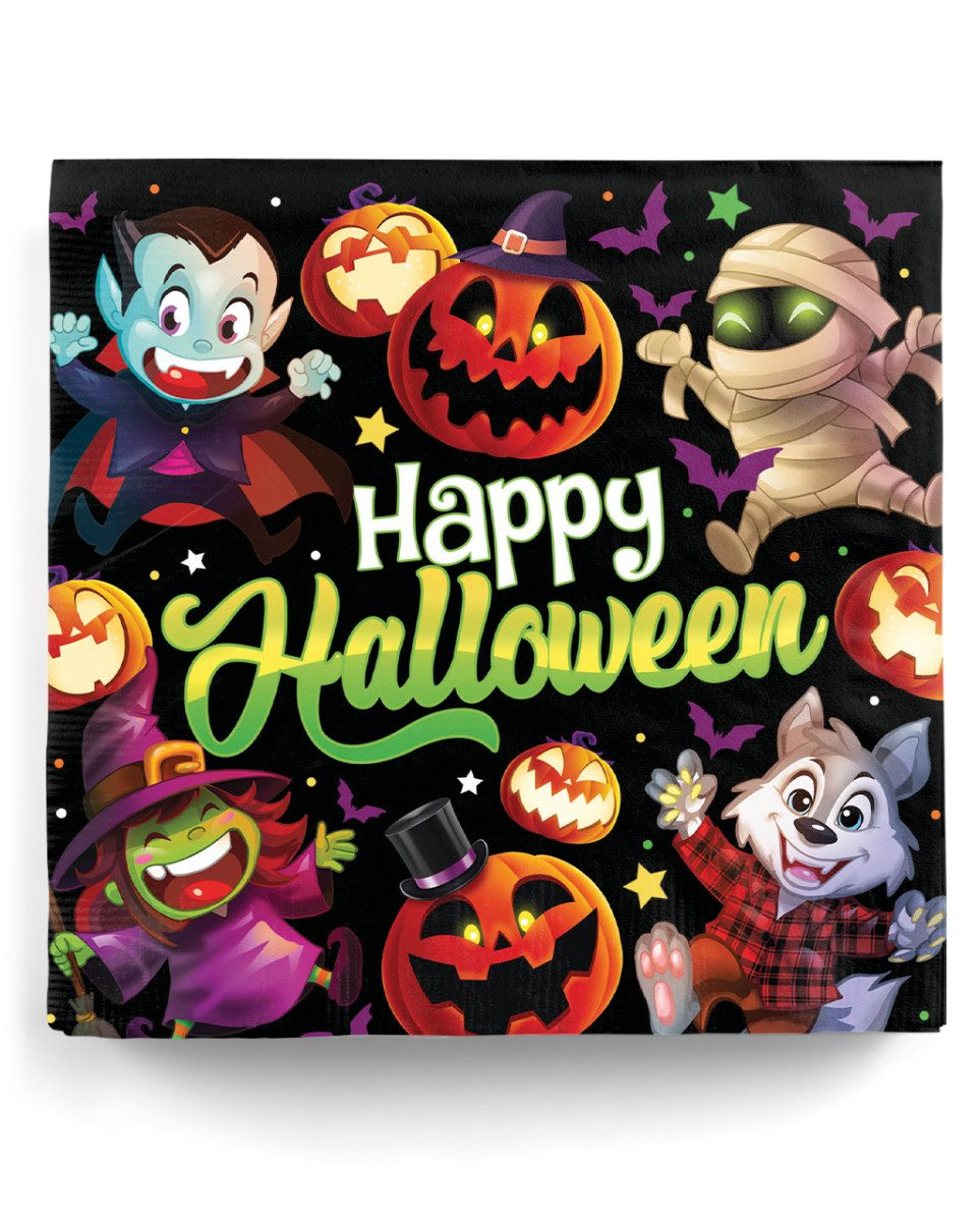 Horror-Shop Папірserviette Kleine Monster Halloween Servietten 20 Stück