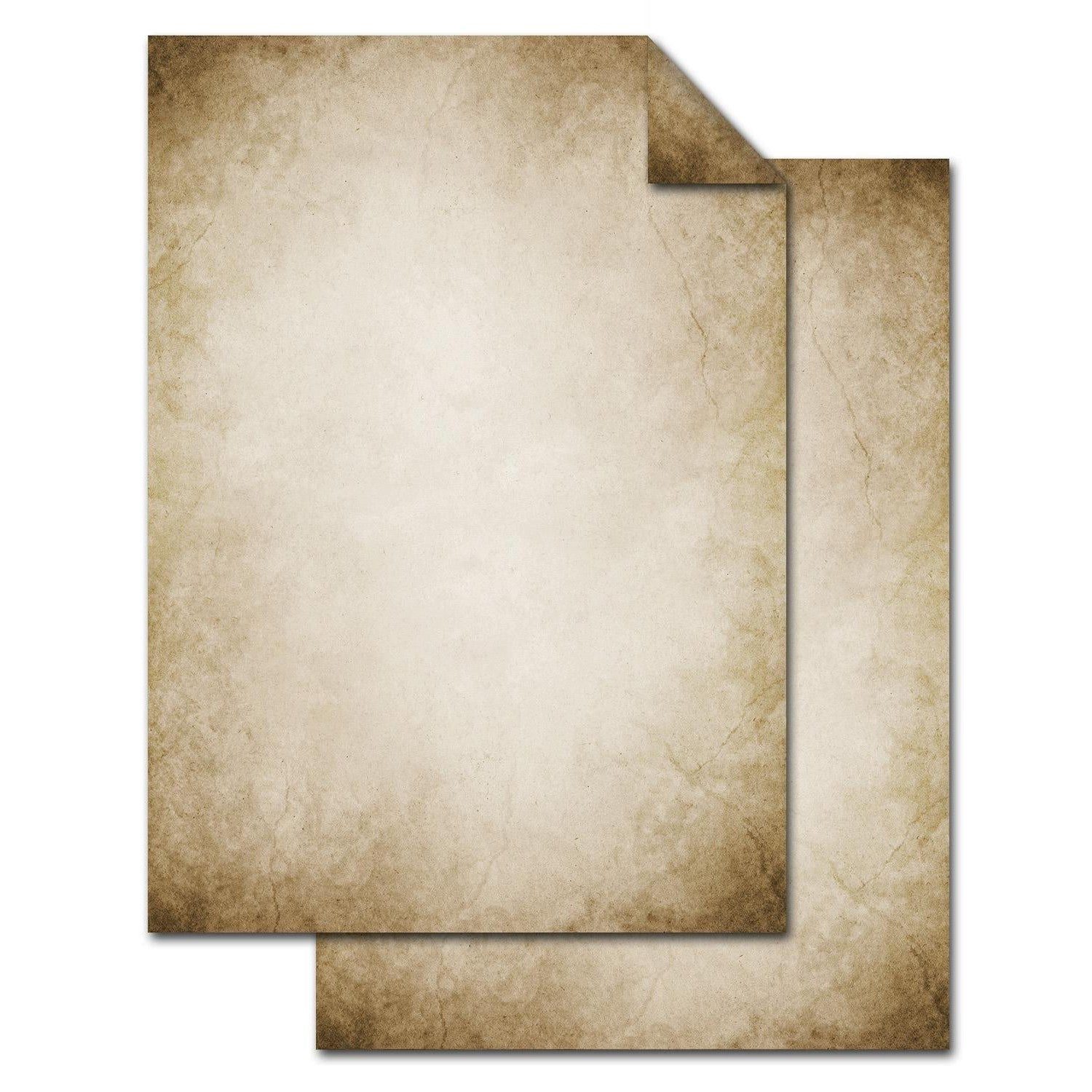 Logbuch-Verlag Klappkarte 100 Blatt Briefpapier VINTAGE NOSTALGIE DIN A4 altes Papier braun