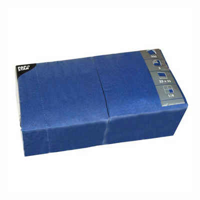 PAPSTAR Papierserviette 1000 Stück Servietten, dunkelblau 3-lagig 1/4-Falz 33 x 33 cm