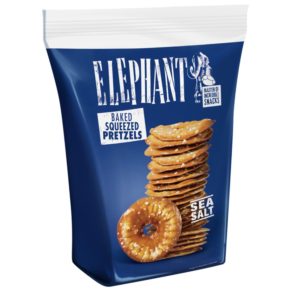 ELEPHANT Knabberei, Alka Elephant Baked Squeezed Pretzels Sea Salt Laugengebäck 80g
