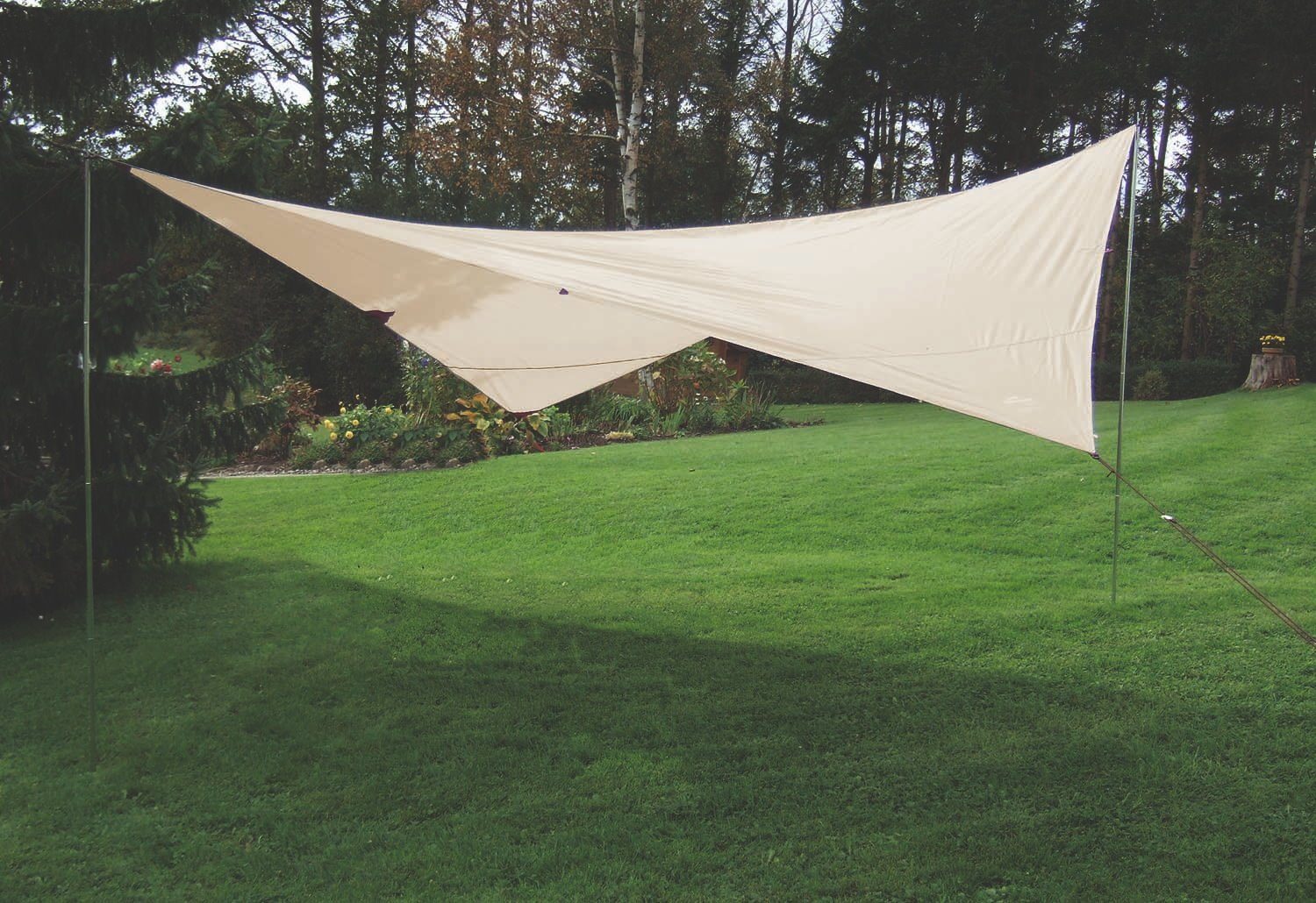 dynamic24 Sonnensegel, + Gestänge UPF 80+ Sonnenschutz 3x4m Windschutz