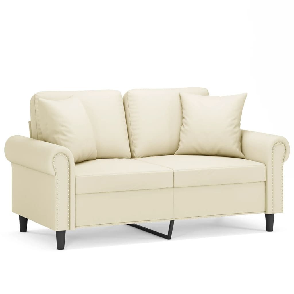 vidaXL Sofa 2-Sitzer-Sofa mit Zierkissen Creme günstig online kaufen