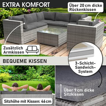 BRAST Gartenlounge-Set Harmony für 5 Personen inkl. extra Dicke Kissen, TÜV geprüft Outdoor Loungemöbel Sitzgruppe Essgruppe Garnitur