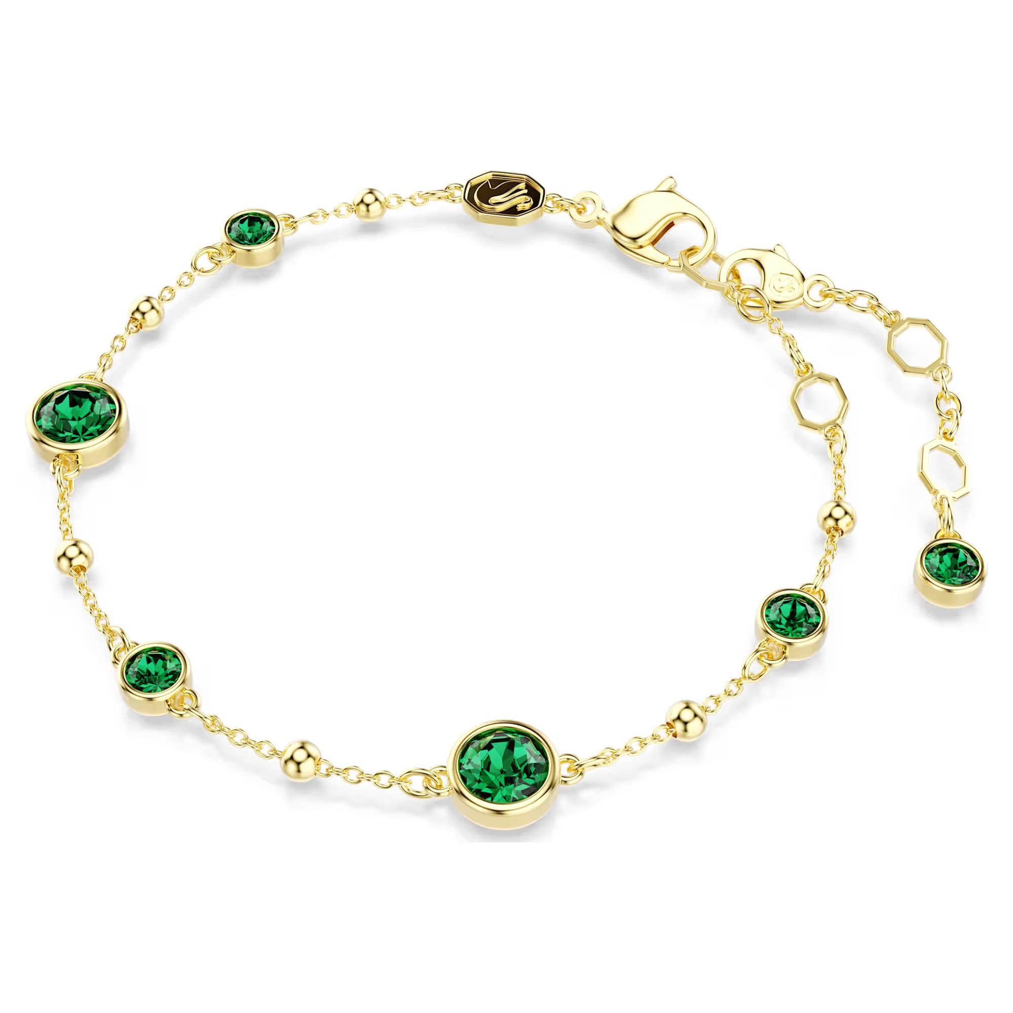 Swarovski Armband Swarovski Armband Imber 5730676 Rundschliff, Grün, Gold plattiert (kein Set, 1-tlg., kein Set)