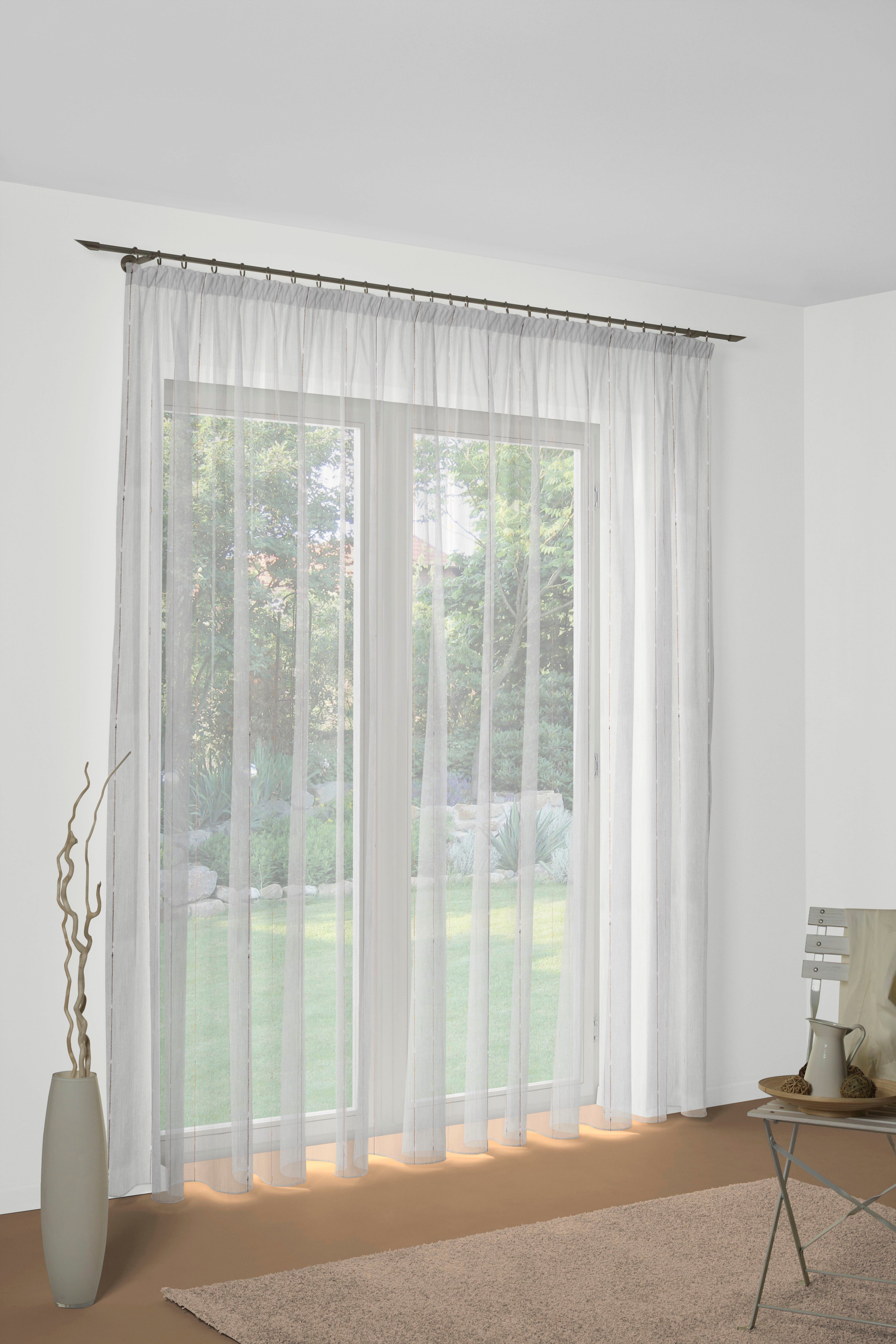 Wirth Vorhang, Faltenband (1 St), halbtransparent, günstig online kaufen