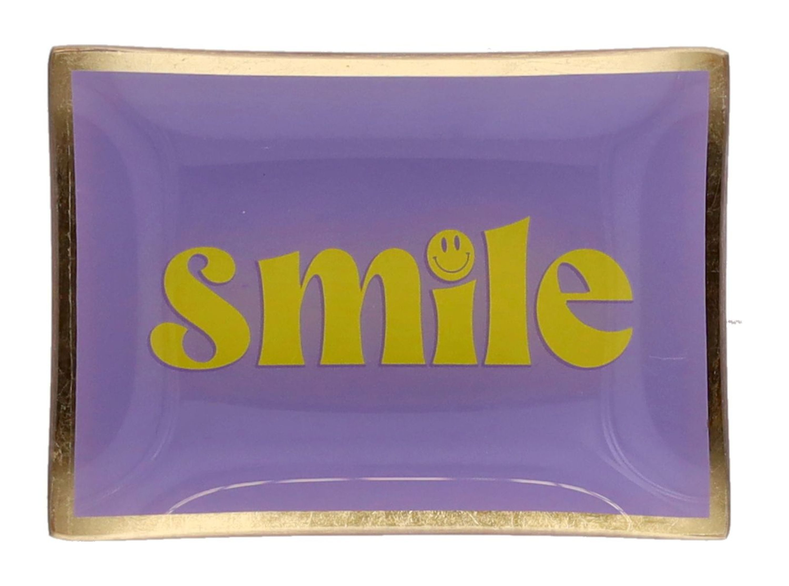 Giftcompany Dekoteller Giftcompany - Glasteller "Love Plates" Smile Dekoteller 14x10cm Lila