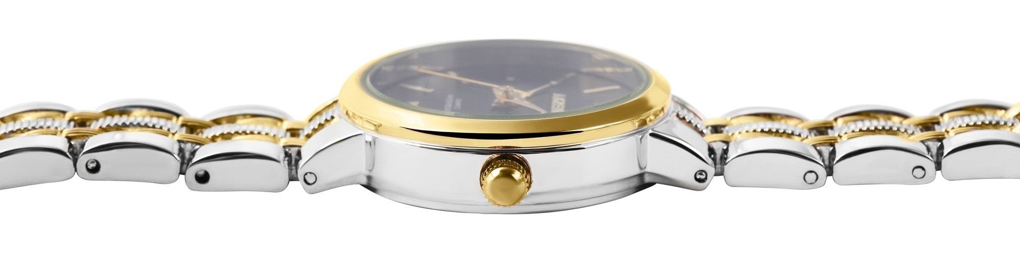 Metall Armbanduhr Gliederband aus Bigum silberfarbig1 mit Damen AKZENT Quarzuhr