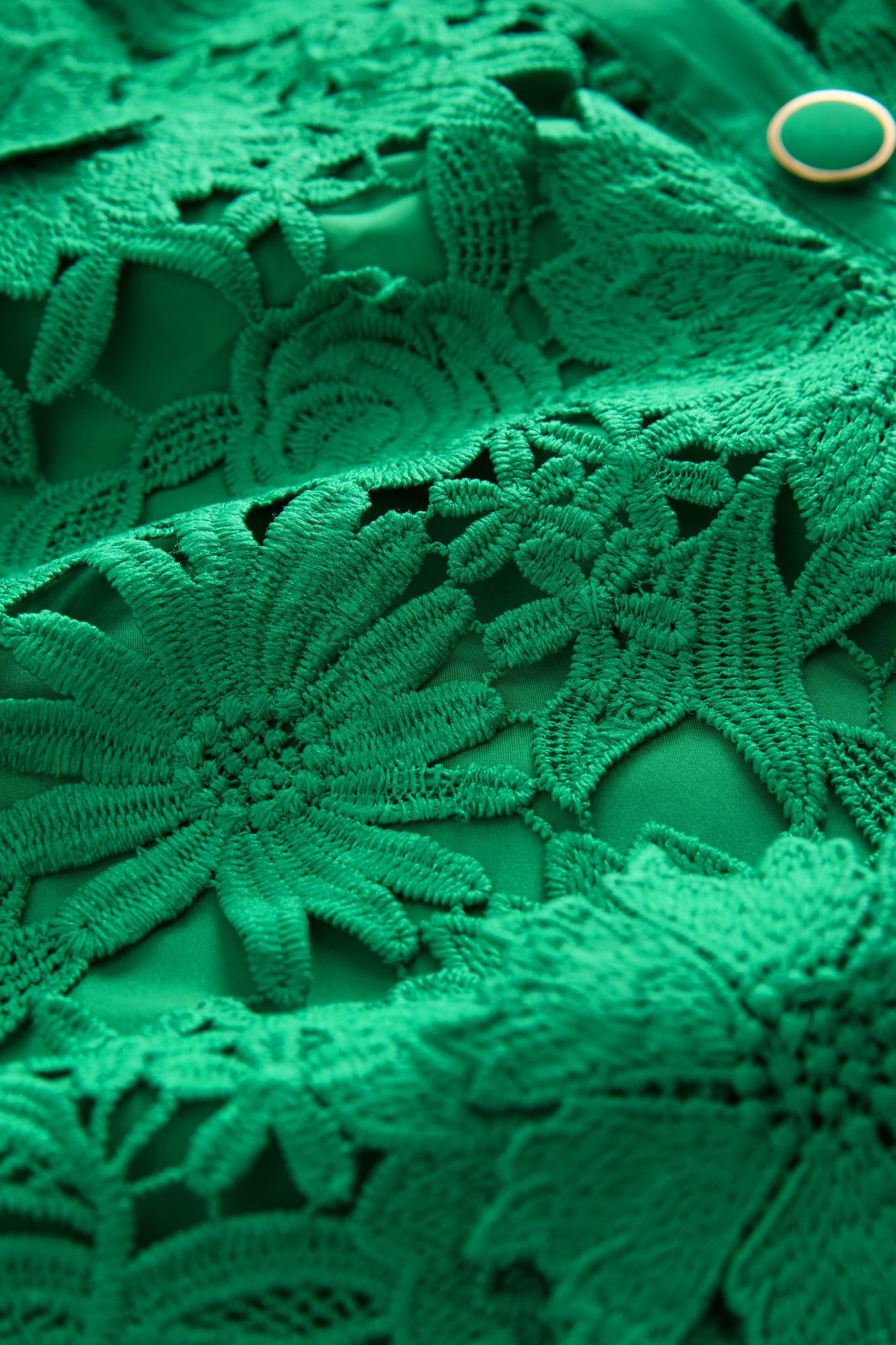 Next Midikleid Festliches Hemdblusenkleid mit Spitze in Midilänge (2-tlg)