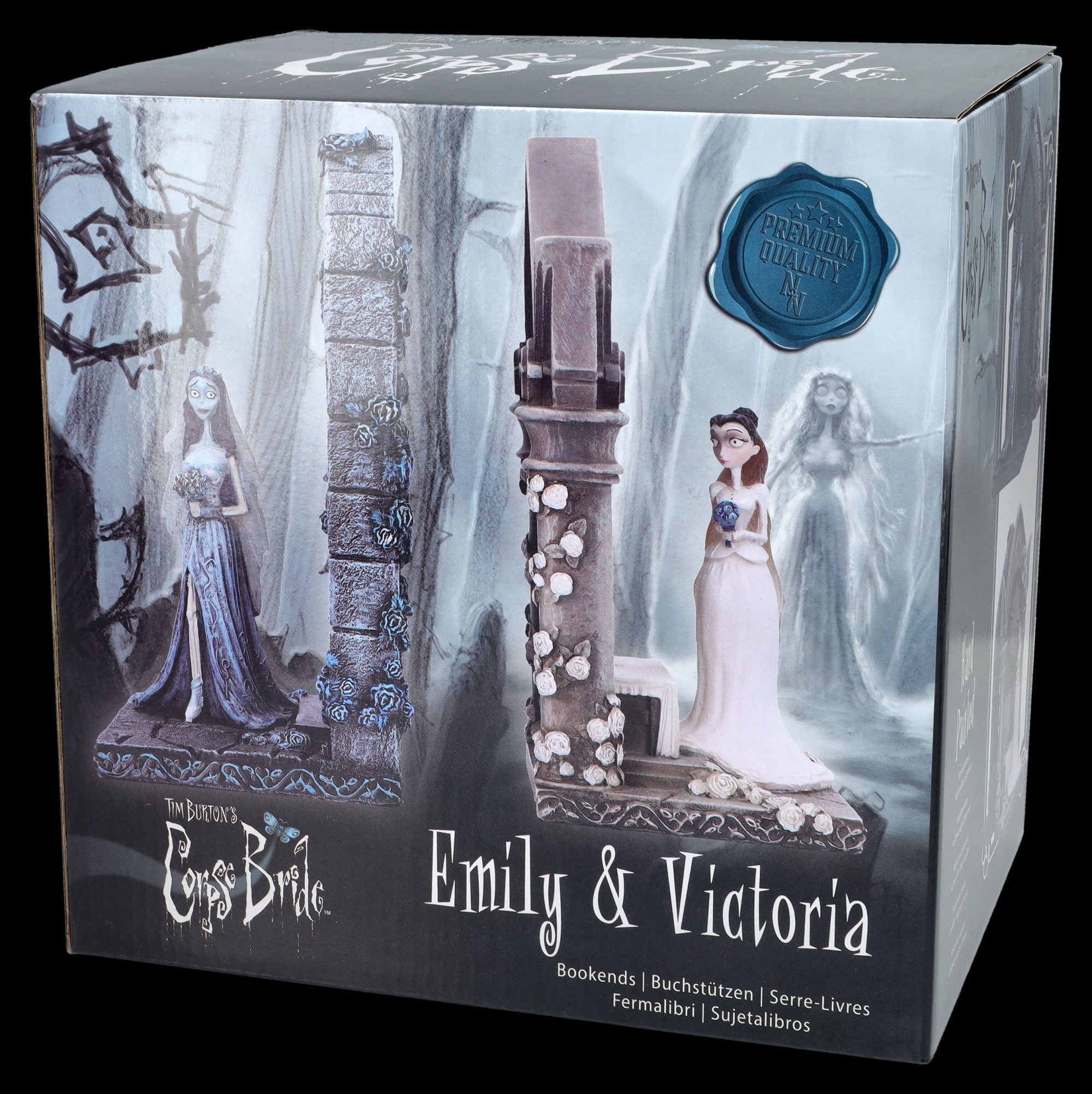 Figuren Shop GmbH Buchstütze Tim Burton Buchstützen – Corpse Bride Figur Set Gothic Emily Victoria (2 St)