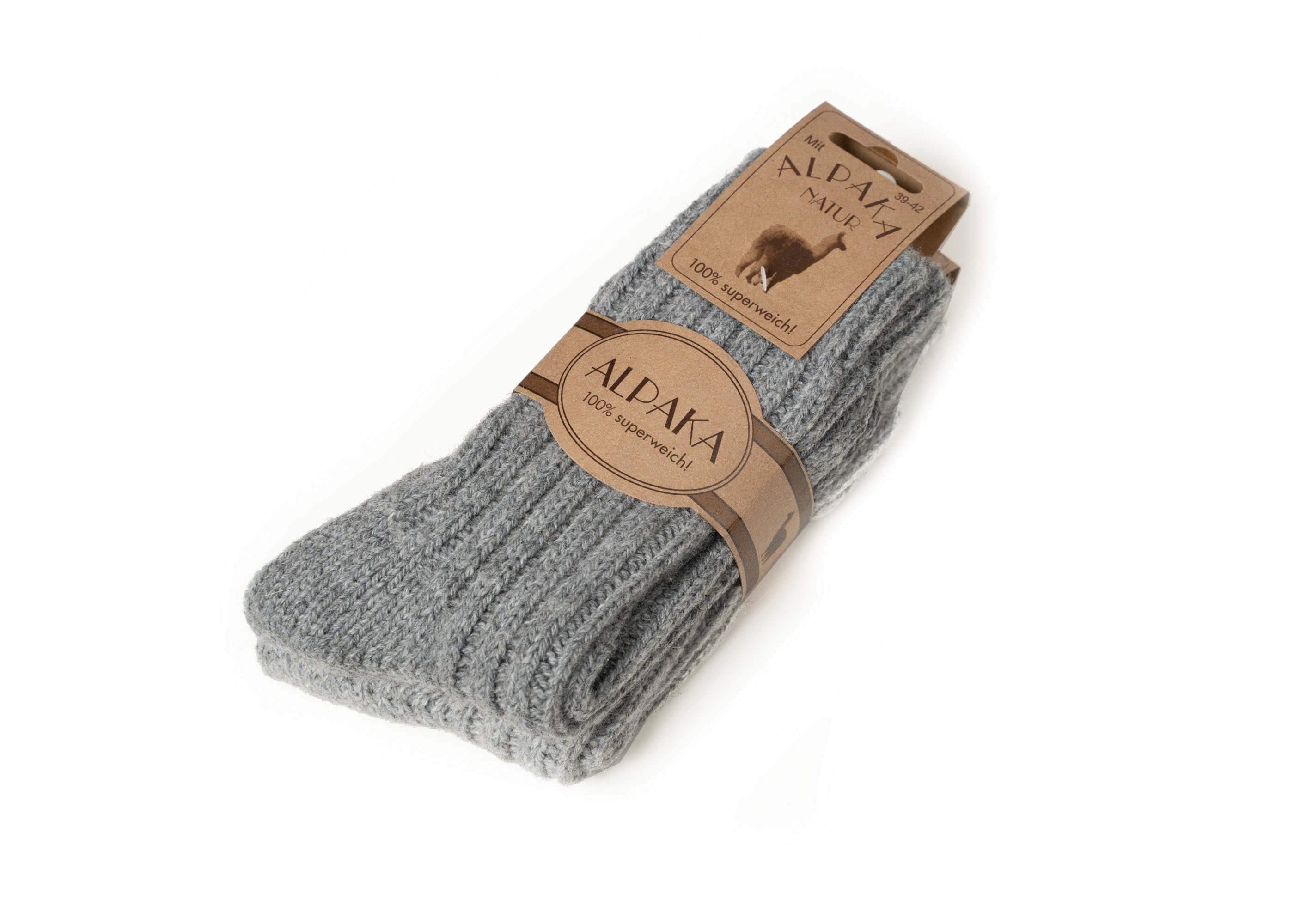Alpakawolle 50% mit warme Socken HomeOfSocks 2xGrau Alpakawolle Wollsocken Wollanteil mit Wollsocken und Strapazierfähige und