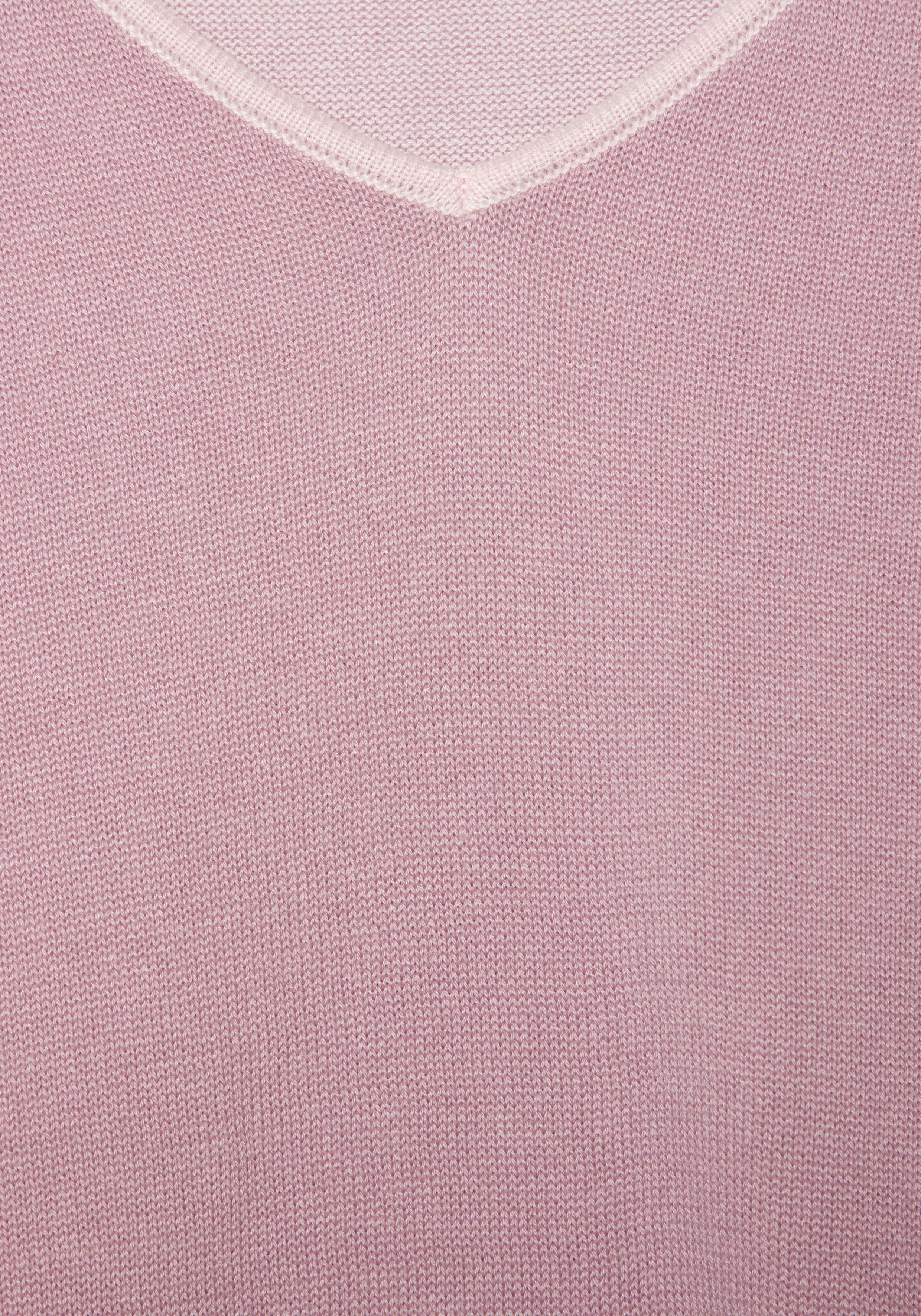 Vivance V-Ausschnitt-Pullover mit Kontrastkanten, casual