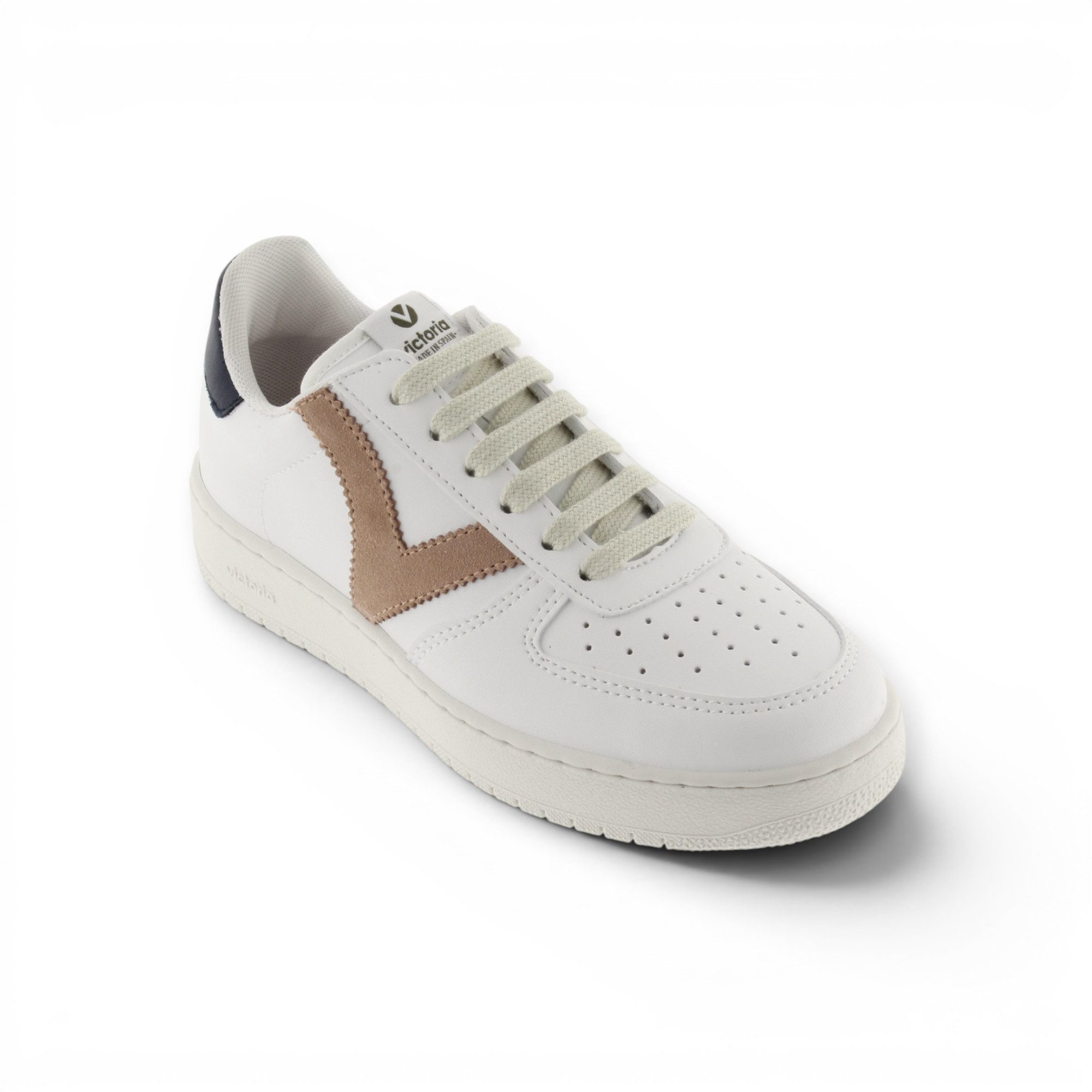 Victoria Madrid (Lederoptik/Farbe) - weiss/braun Sneaker