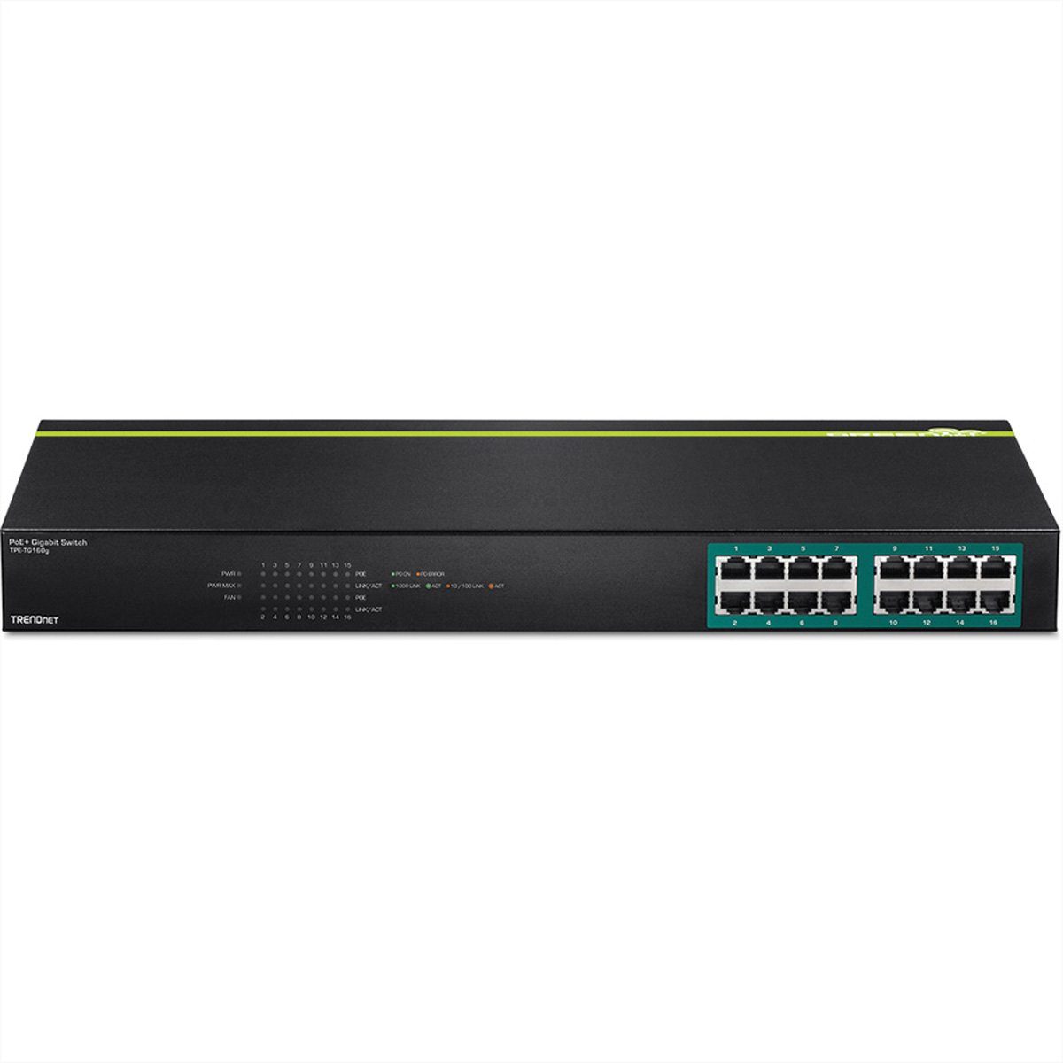 Trendnet 16-Port 246W GREENnet Switch PoE+ Gigabit Netzwerk-Switch TPE-TG160g