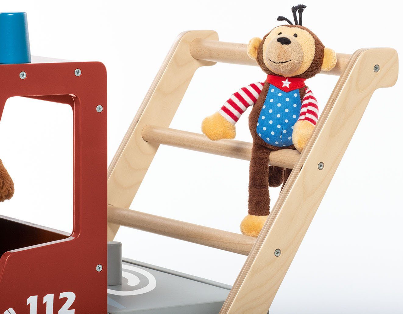 Pinolino® Lauflernwagen Feuerwehrauto Fred, aus Holz – Bild 4 von 5
