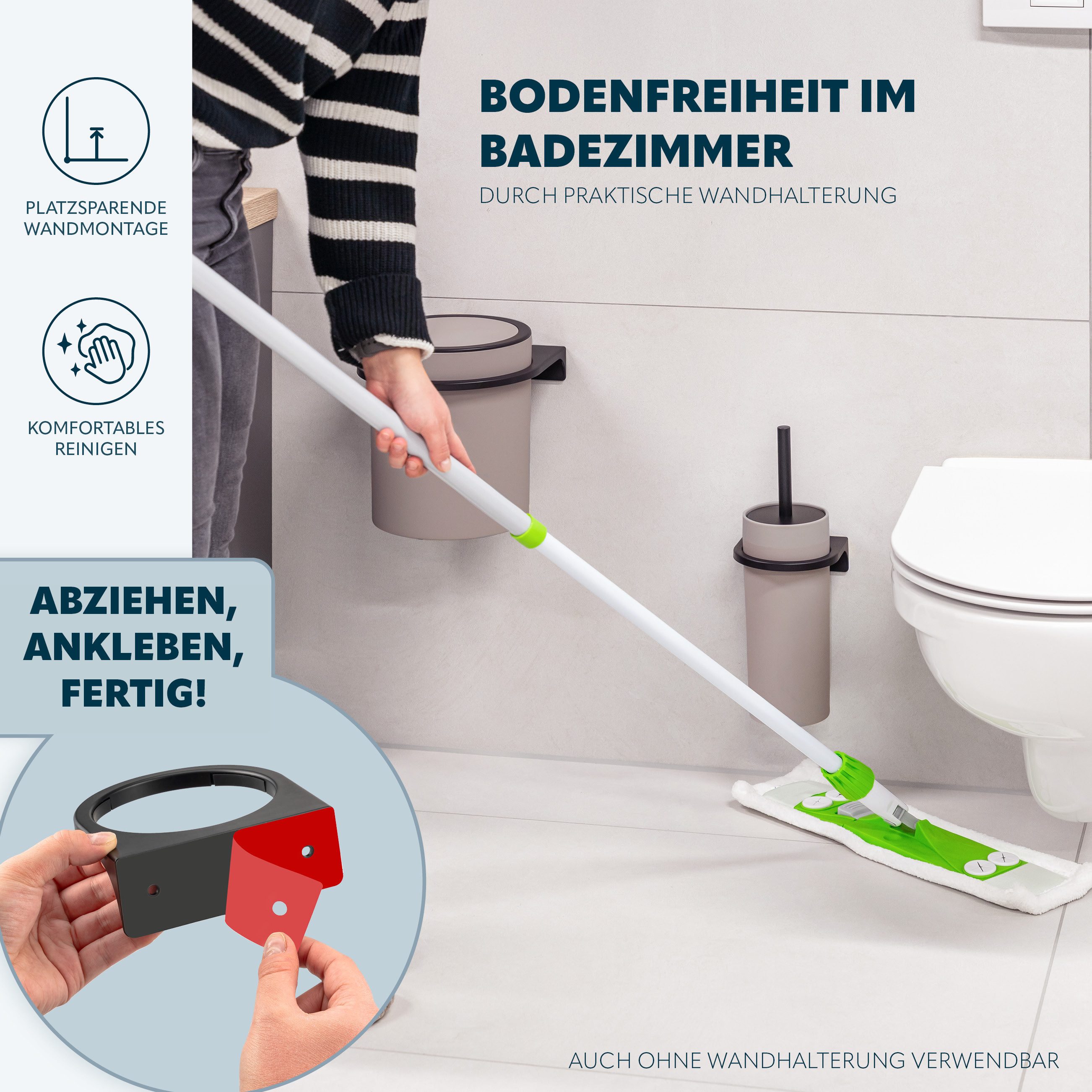 bremermann Badaccessoire-Set 2tlg. Bad-Set SAVONA Softtouch inkl. Wandhalterung, 2 tlg.