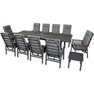 KONIFERA Garten-Essgruppe Edessa Komfort, (Set, 22-tlg., 10x Sessel, 10x Auflagen, 1x Tisch groß, 1x Tisch klein), inkl. 10 Sessel, 10 Sitzkissen, 1 Ausziehtisch, 1 Beistelltisch
