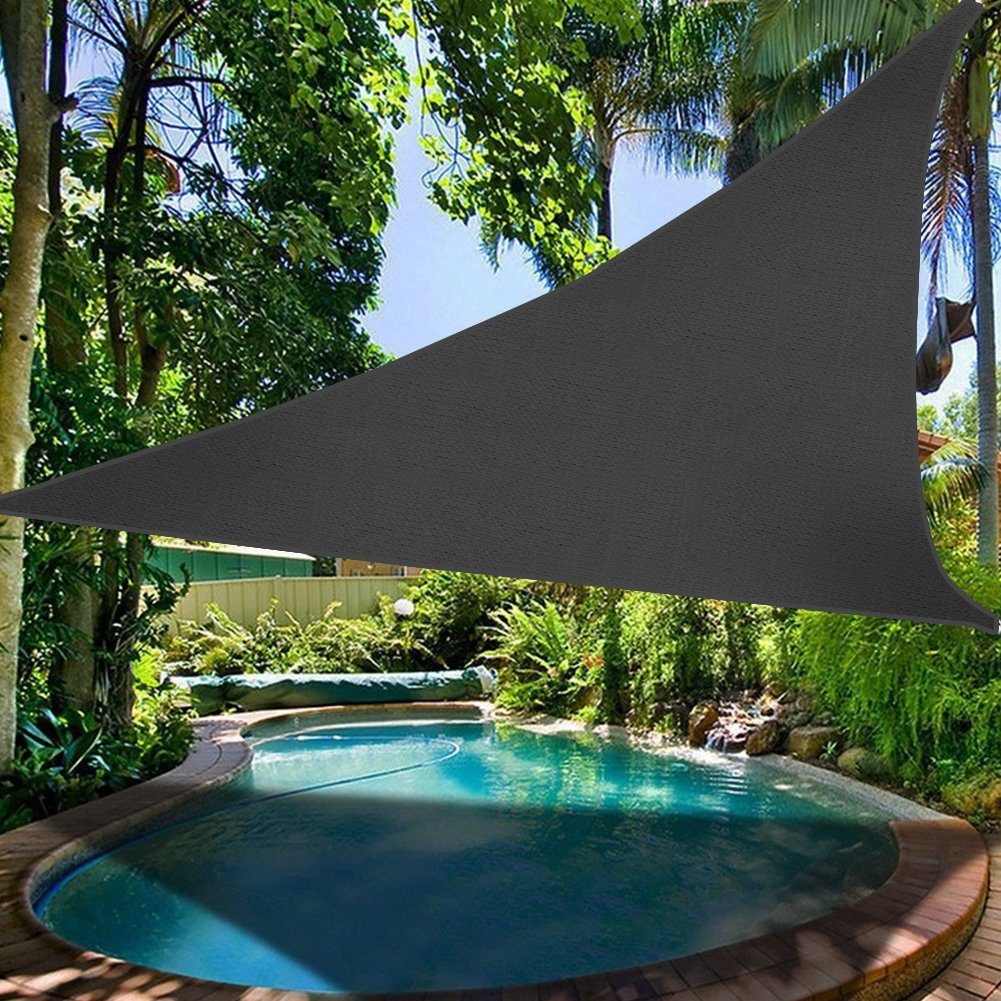 Sekey Sonnensegel Sonnensegel PES Dreieckig Taupe Windschutz mit Wasserdicht Kit