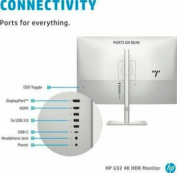 HP U32 Gaming-Monitor (80 cm/31,5 ", 3840 x 2160 px, 4K Ultra HD, 4 ms Reaktionszeit, 60 Hz, IPS)