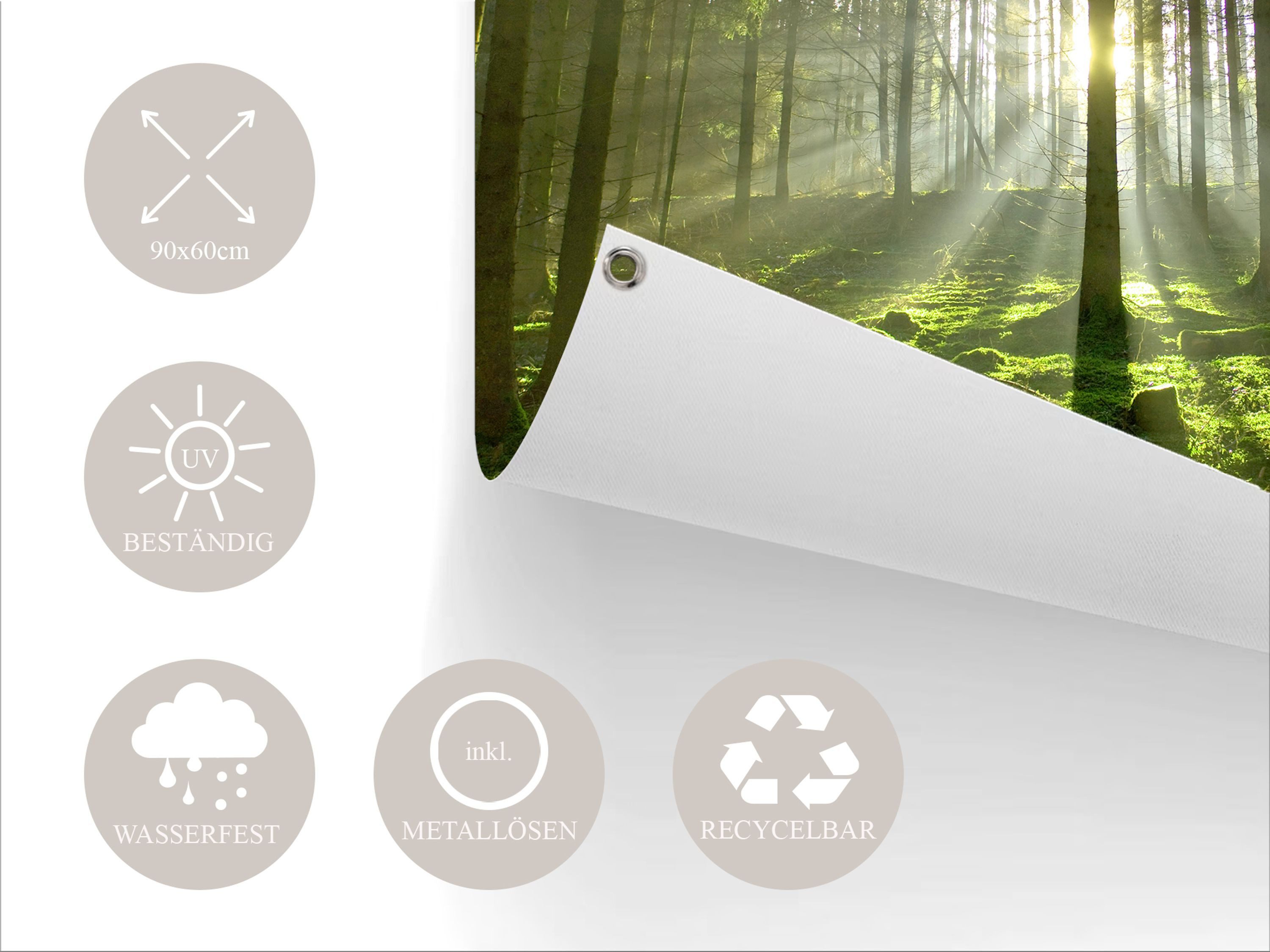 artissimo Poster Garten-Poster 90x60cm Wald Bäume grün Outdoor-Deko, Outdoor-Poster: Wald & Bäume