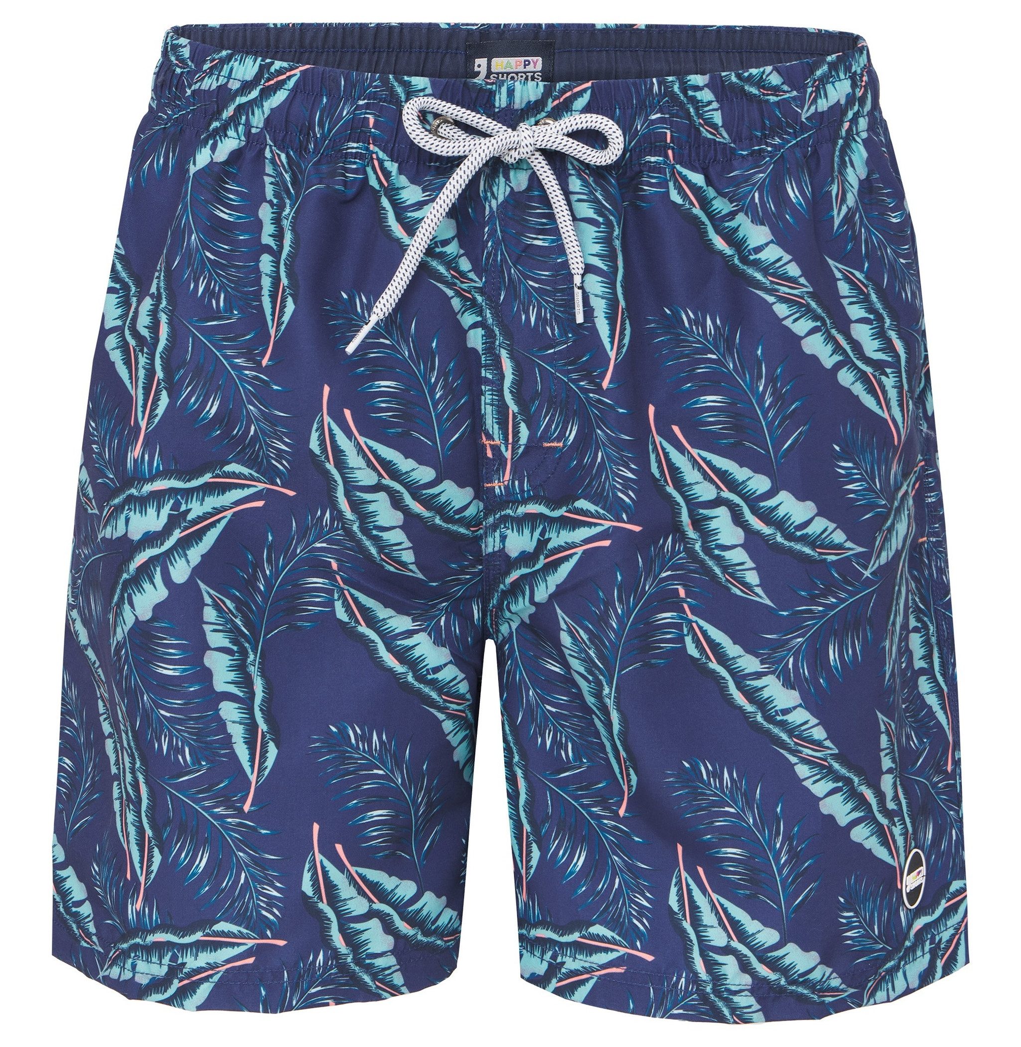 Badehose HAPPY SHORTS Herren Badeshorts Strandshorts Hawaii Blätter S - XXL