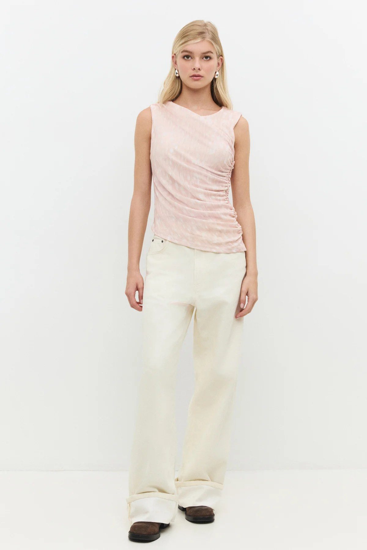 Blusentop Asymmetrisches Top mit Raffung