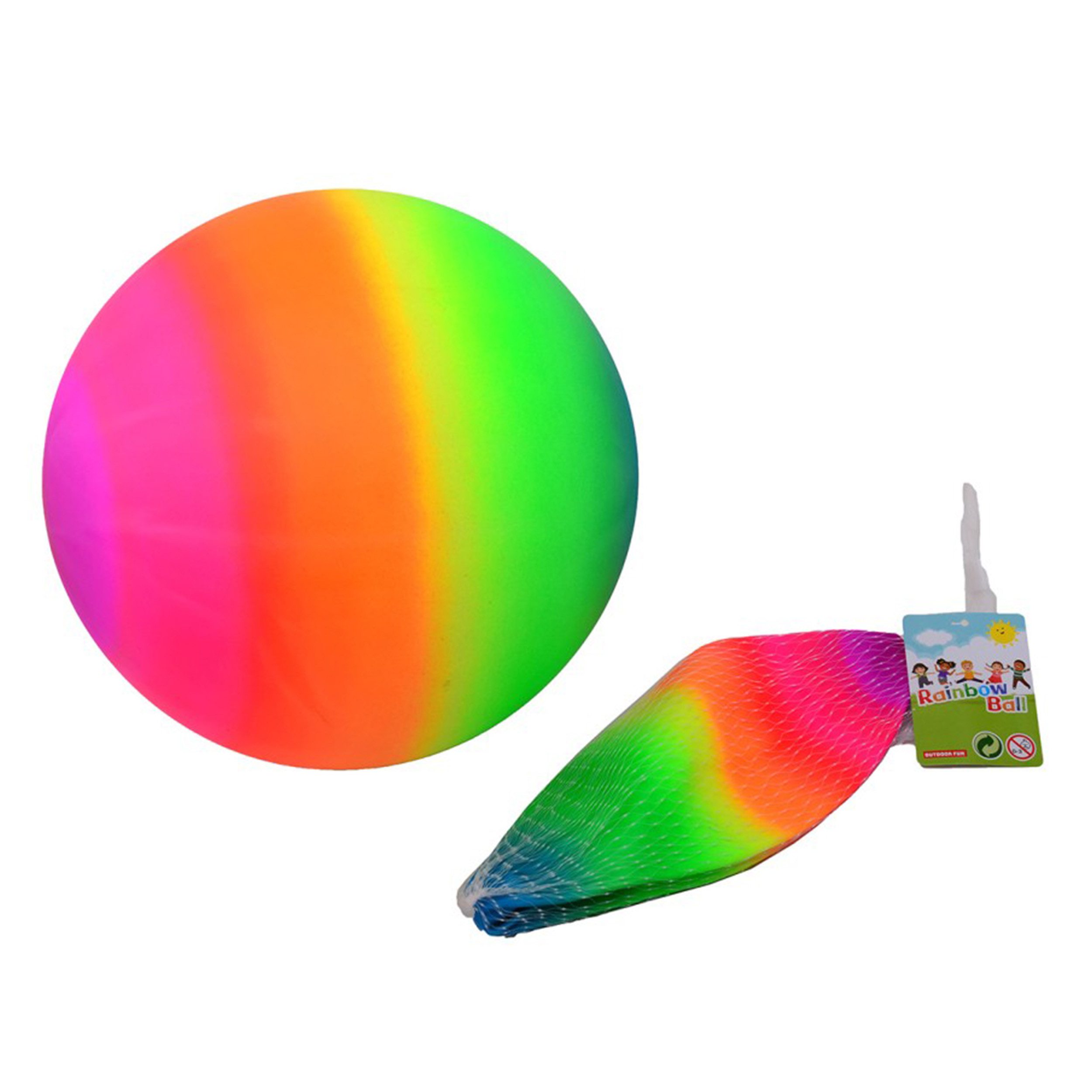 Spiel Outdoorfun Regenbogenball 20cm Ball Gummi Kinder Spielball Outdoor