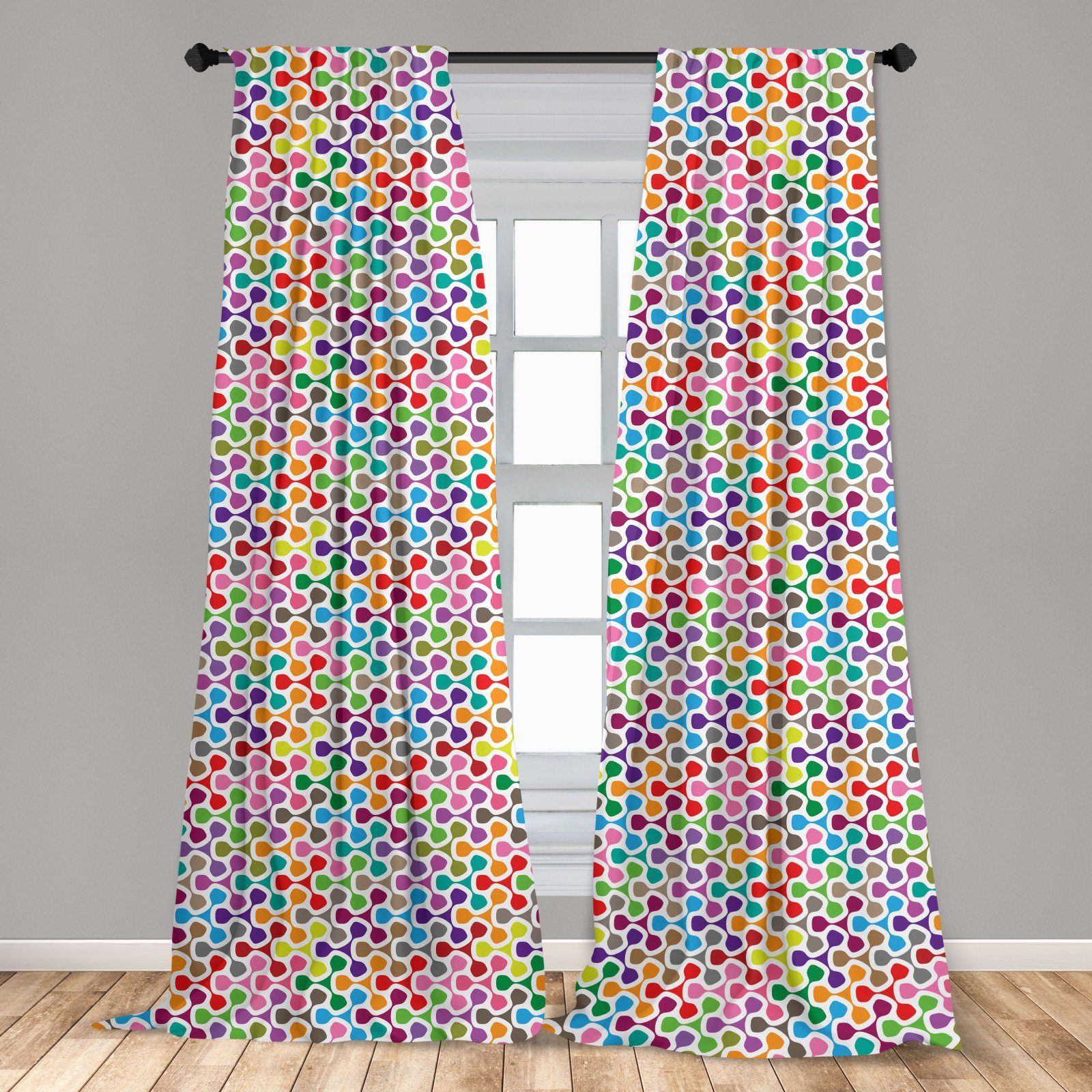 Gardine Vorhang Fur Wohnzimmer Schlafzimmer Dekor Abakuhaus Geometrie Bunte Kurve Muster Online Kaufen Otto