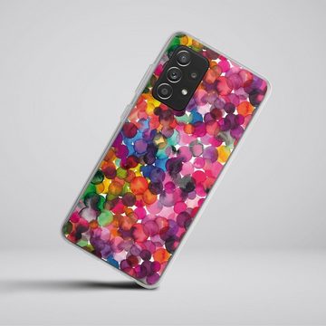 DeinDesign Handyhülle bunt Punkte Wasserfarbe Overlapped Watercolor Dots, Samsung Galaxy A52s 5G Silikon Hülle Bumper Case Handy Schutzhülle