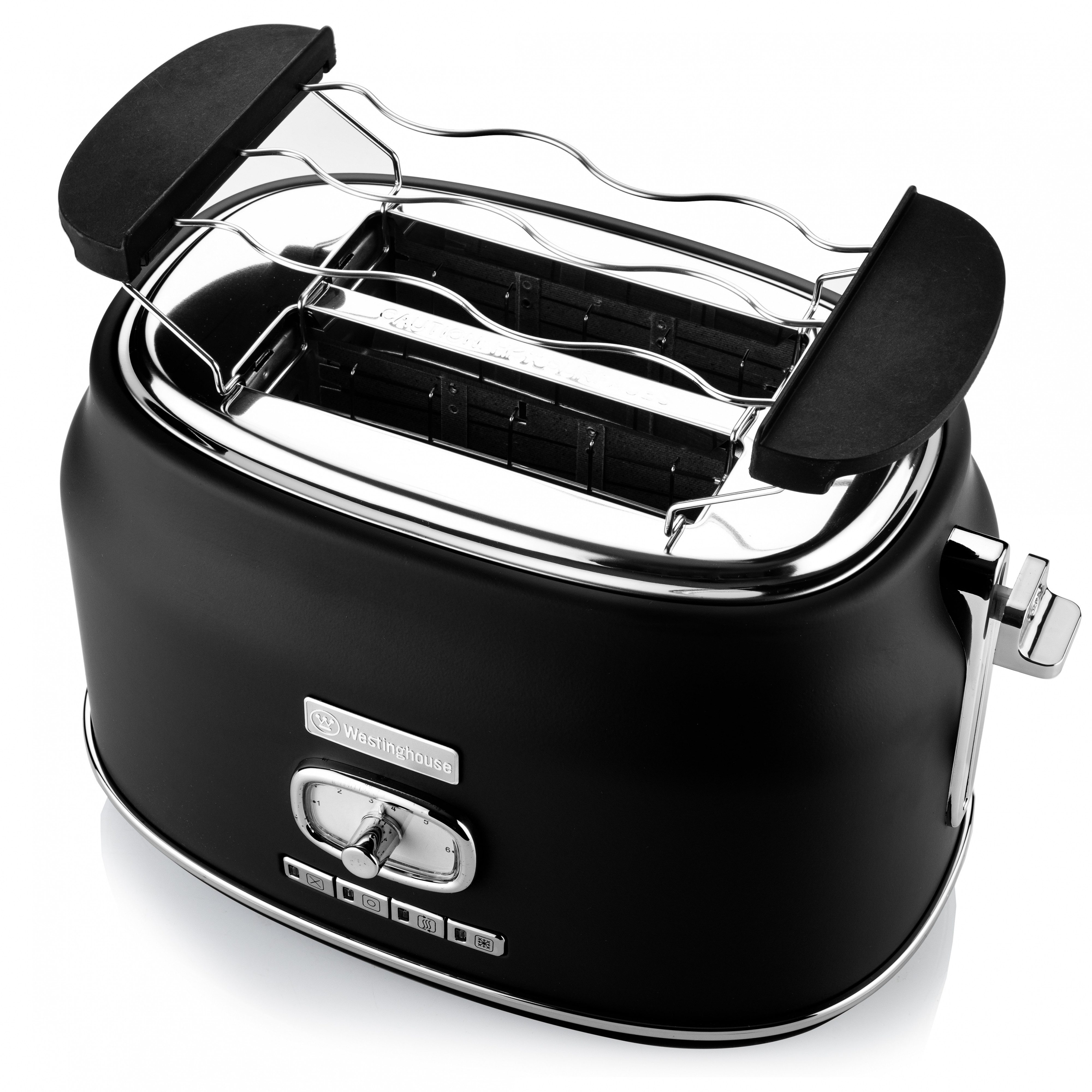 Westinghouse Toaster WKTTB857, Krümelschublade 6 Stufen, 2 kurze Schlitze, für 2 Scheiben, 815 W, Auftau-, Aufwärm-Funktion, Überhitzungsschutz