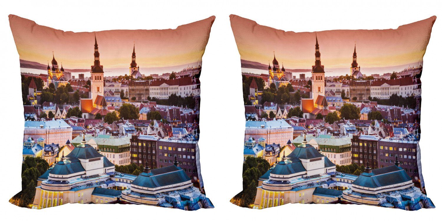 Kissenbezüge Modern Accent Doppelseitiger Digitaldruck, Abakuhaus (2 Stück), Reise Tallinn Estland Stadt