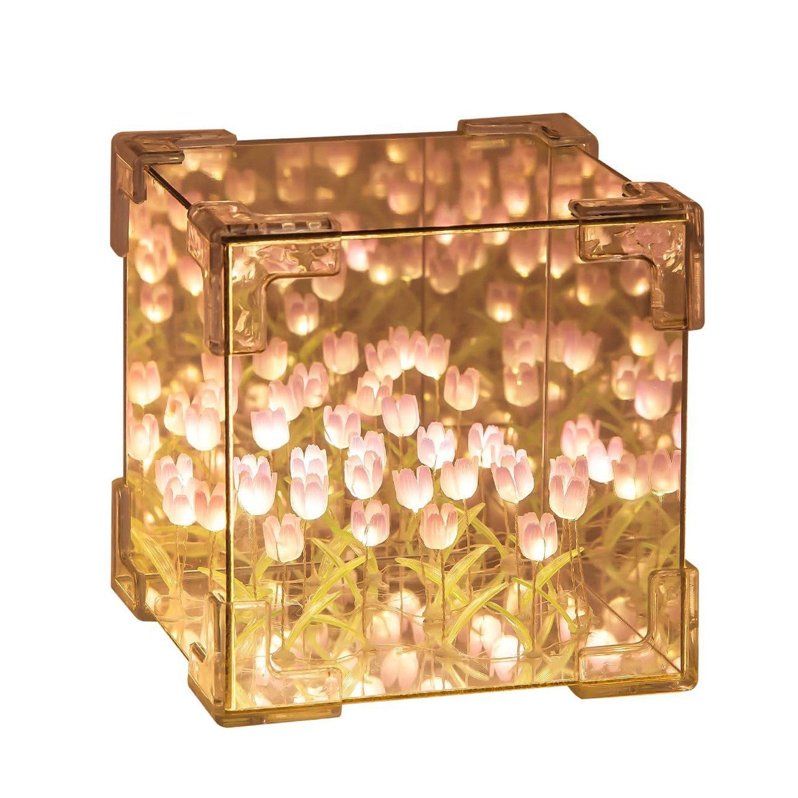 BlingBin LED Nachtlicht Tulpen Nachtlicht Mirror Tulpen Lampe 21 Blumen DIY günstig online kaufen