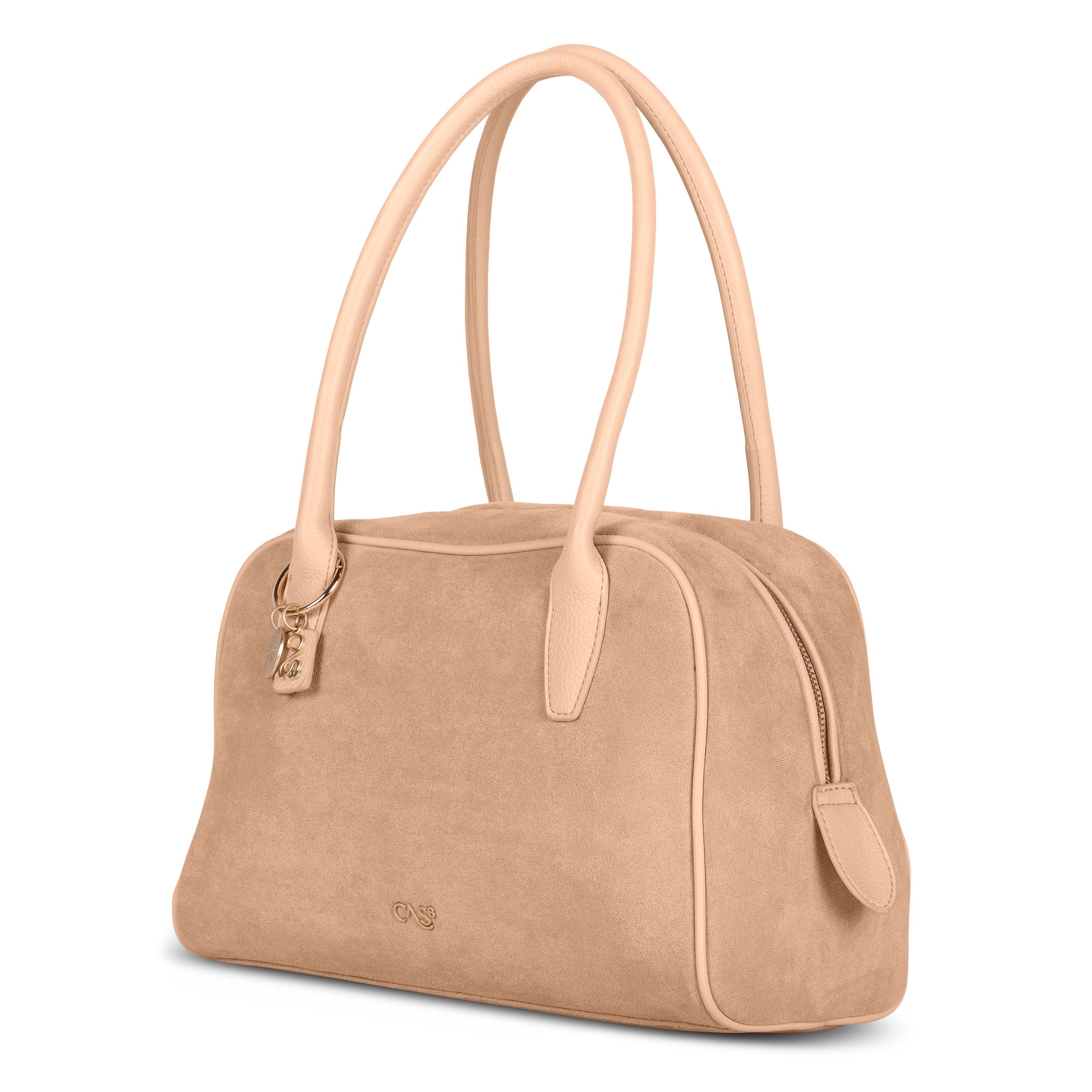 Cas8 Handtasche Rike 35594 - vegane Schultertasche in Wildleder-Optik