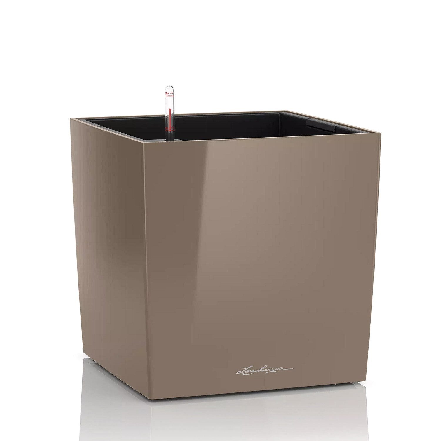 Lechuza® Pflanzkübel Lechuza Pflanztrog Cube 50 taupe hochglanz 16565