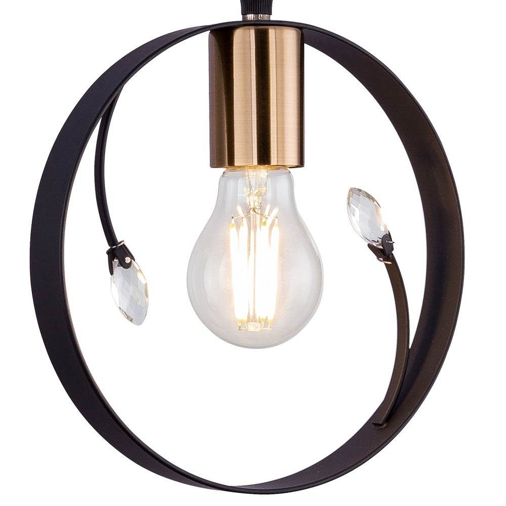 Leuchtmittel Pendelleuchte, Hänge Lampe Pendel FILAMENT Decken Vintage Warmweiß, schwarz im etc-shop Ring inklusive, Leuchte LED