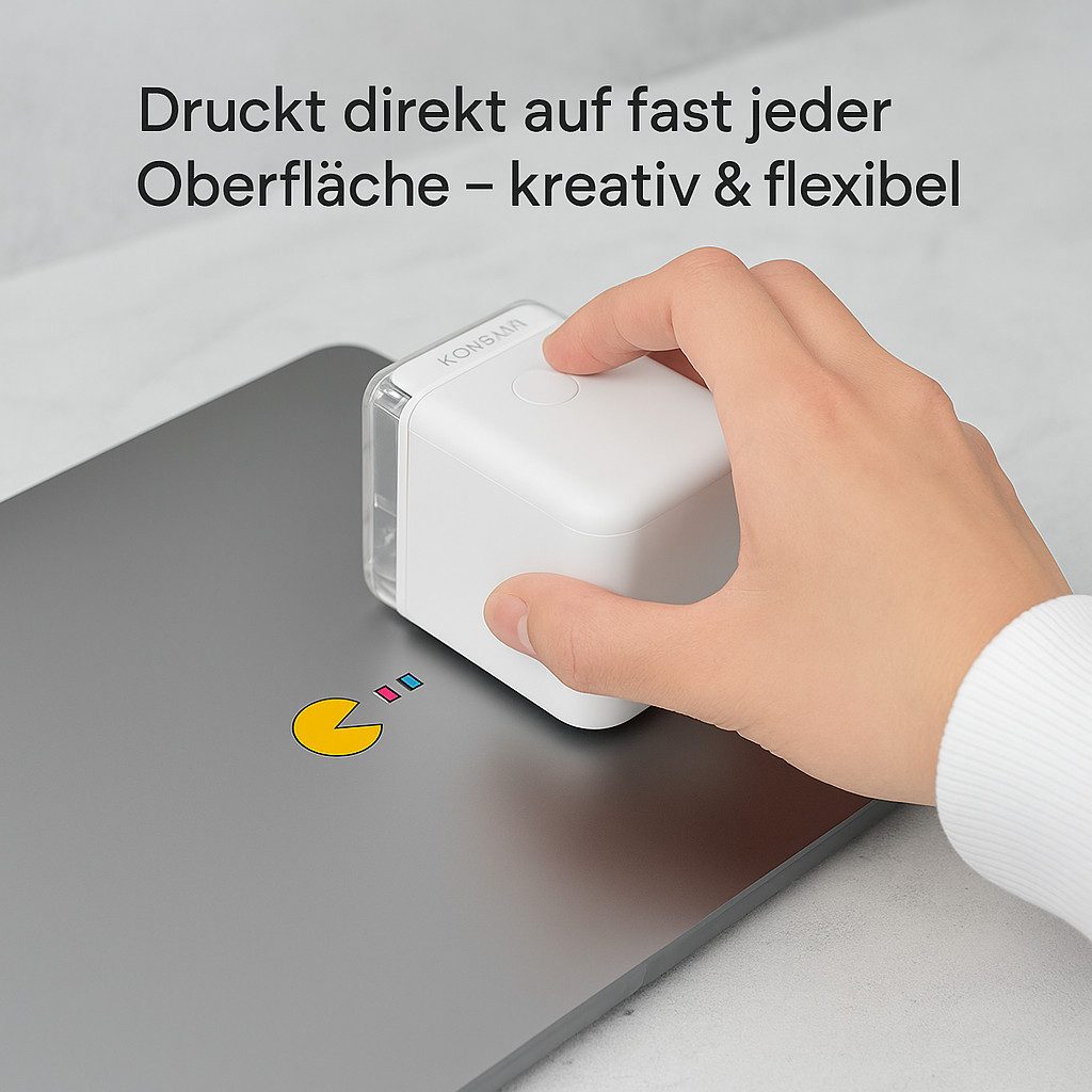 Diyarts Tintenstrahldrucker, (WLAN (Wi-Fi), Mobiler Handheld-Farbdrucker – WLAN, Bluetooth, 1200 dpi, 160 g)