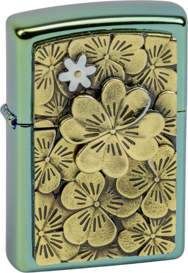 Zippo Feuerzeug Teal poliert Trick Golden Clover Limited Edition lighter neu