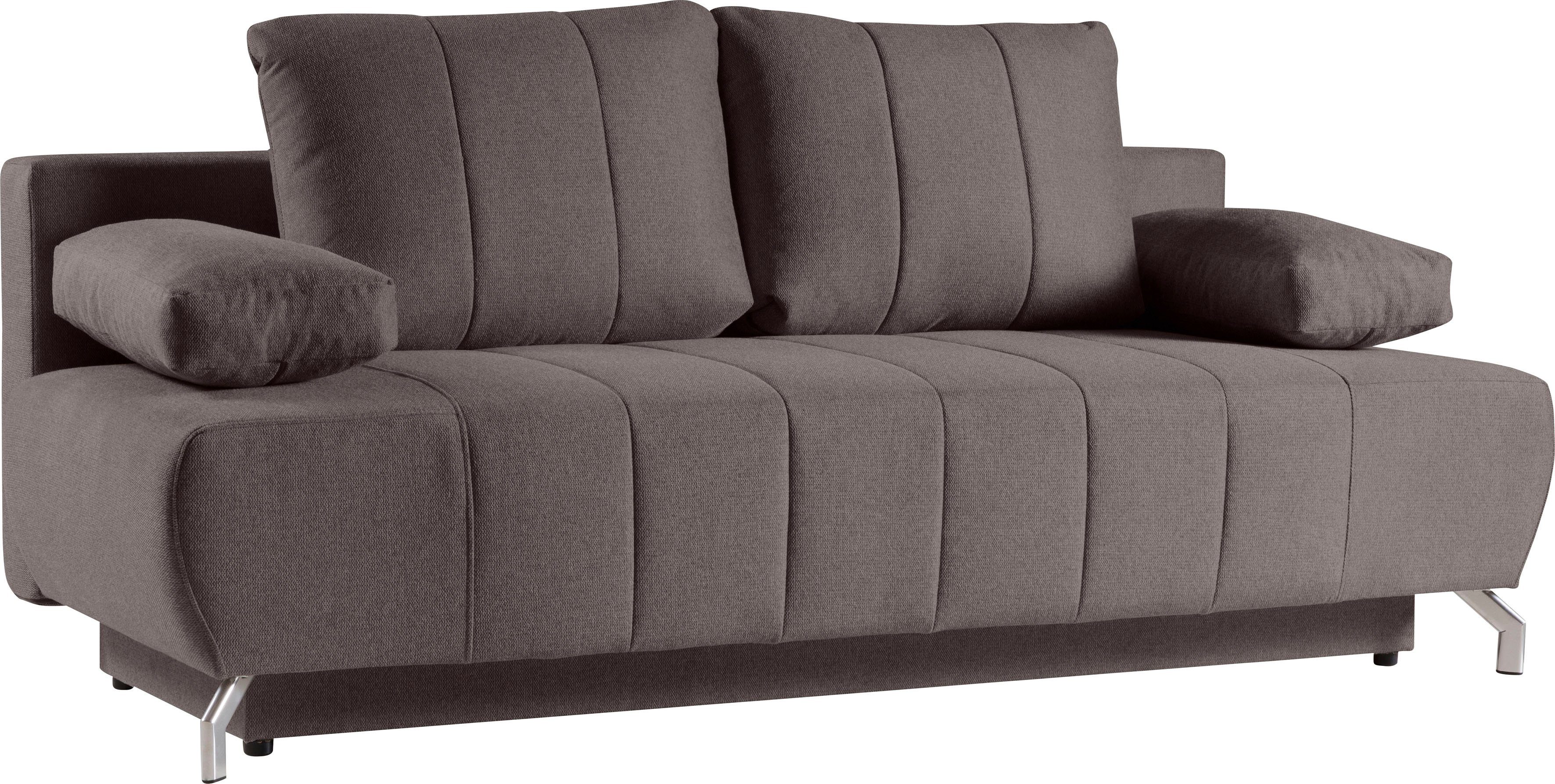 WERK2 Schlafsofa Troya Bettsofa mit Bettkasten und Federkern, Breite 210cm, 2-Sitzer Sofa und Schlafcouch mit Federkern & Bettkasten