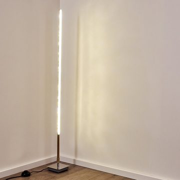 hofstein Stehlampe »Guasto« LED Stehleuchte aus Metall in Nickel-matt, 3000 Kelvin, verstellbare Schirme, 1x7, 8 Watt, 900 Lumen, mit Fußschalter am Kabel
