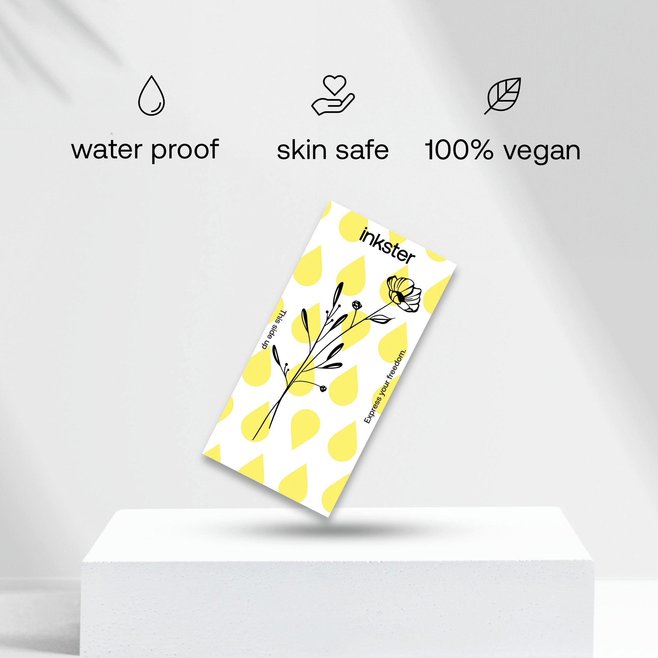 Inkster Schmuck-Tattoo Dezente Mohnblume Tattoo, wasserfestes temporäres Tattoo, 2 Wochen Halt